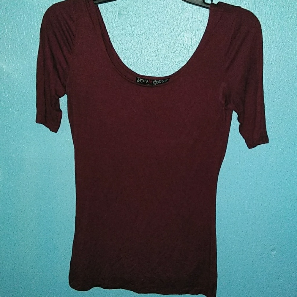 Polly&Esther dark red shirt. Size M